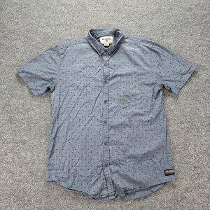 Billabong Shirt Mens Large Gray Button Down Short Sleeve Preppy‎ Casual